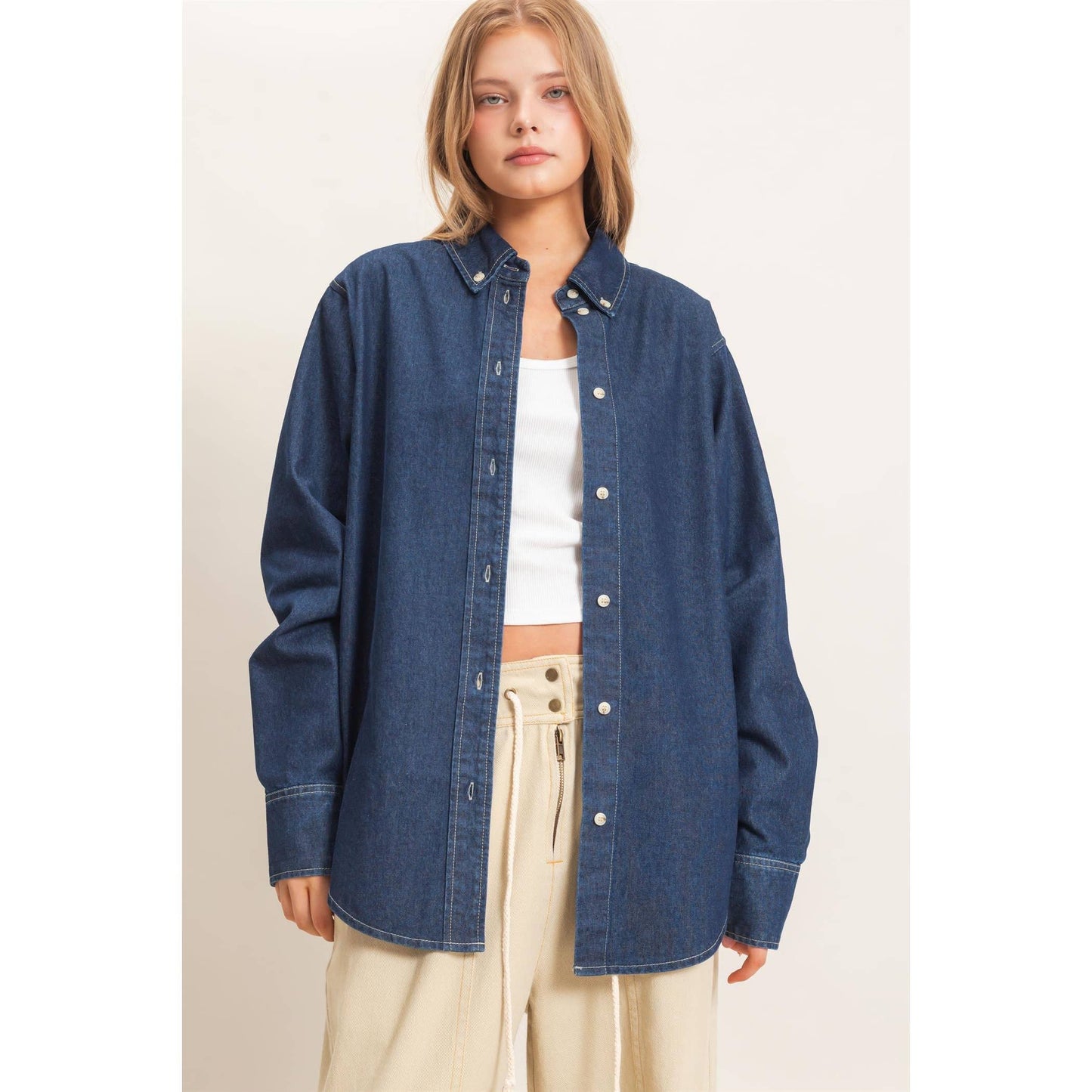 Button-Up Denim Shirt