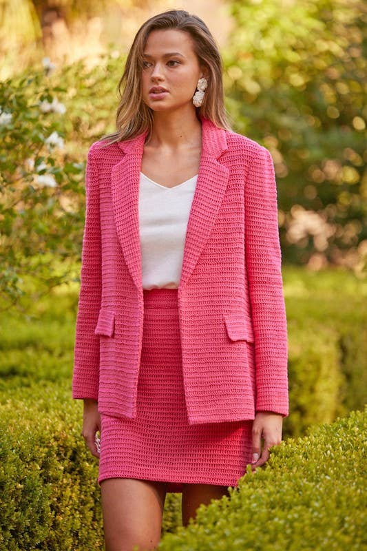 Crochet Blazer With Flap Pockets