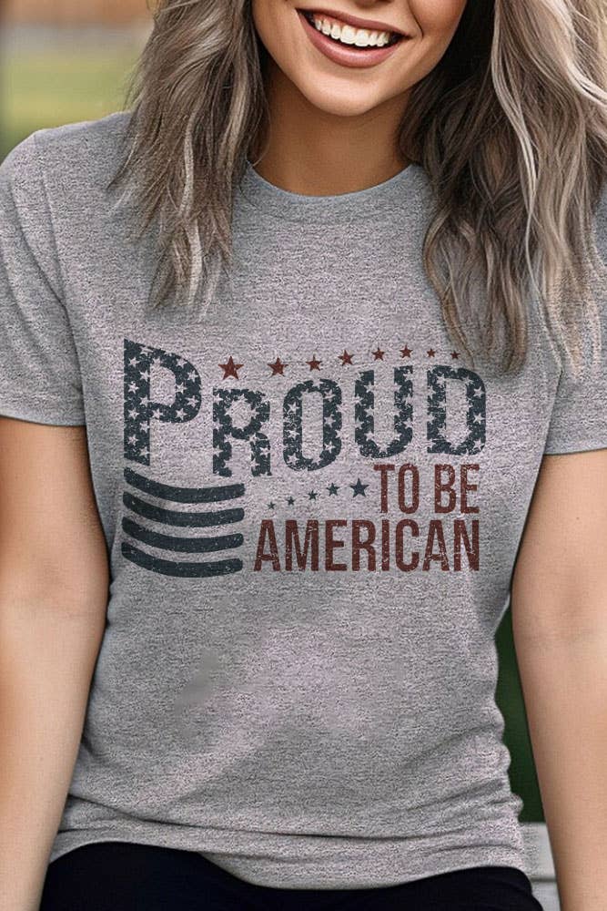 Proud To Be American, Fourth of July, Unisex Round Neck T-Shirt