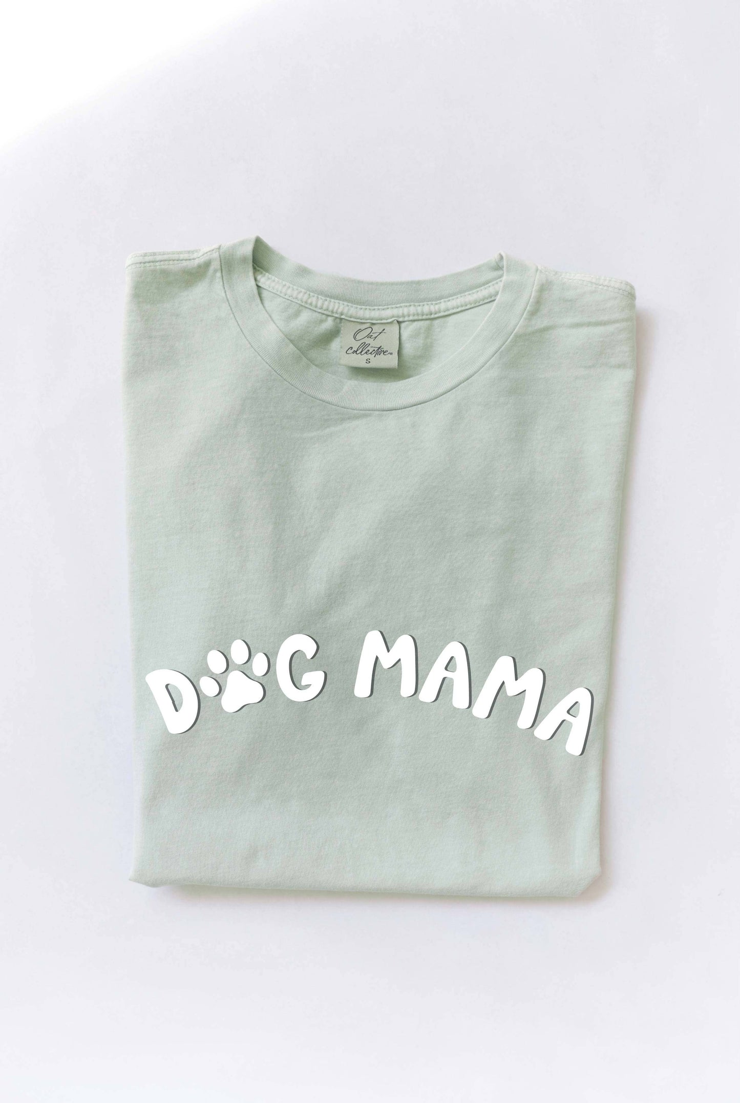 DOG MAMA Puff print Mineral Washed Graphic Top