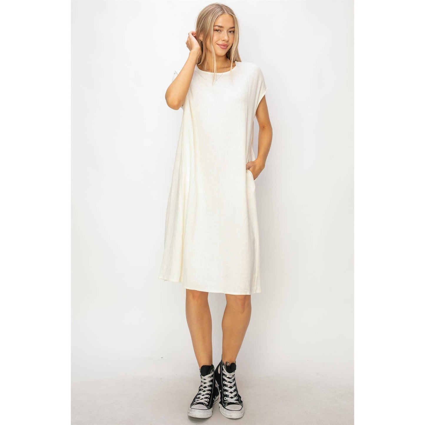 Linen Oversized Midi Dress