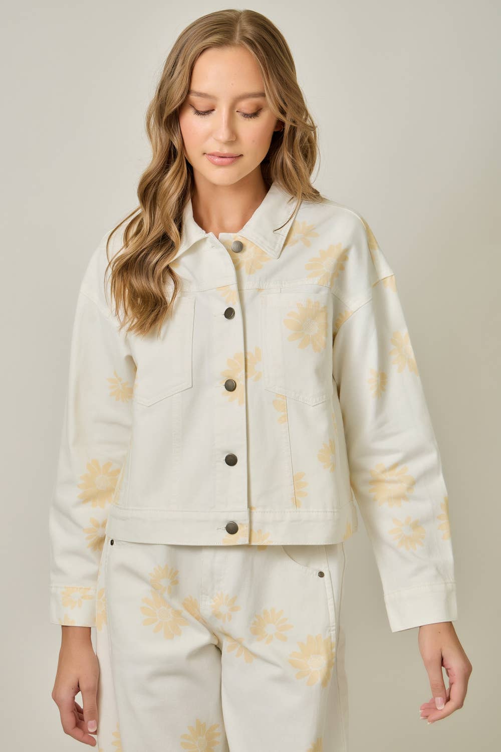 Floral Printed Denim Jacket