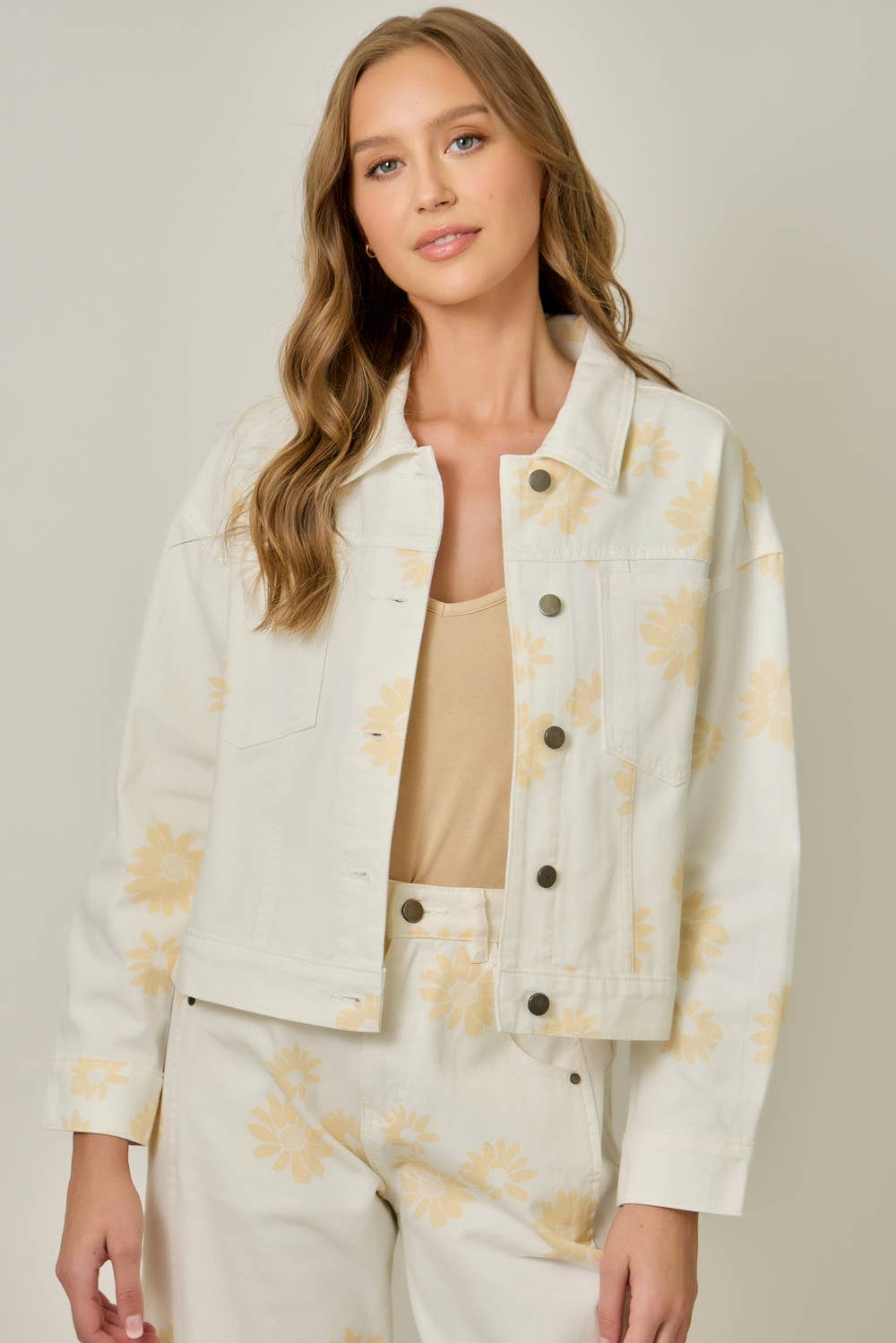 Floral Printed Denim Jacket