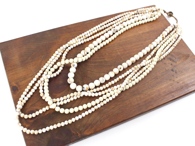 Multi Strand Beaded Polyresin Necklace