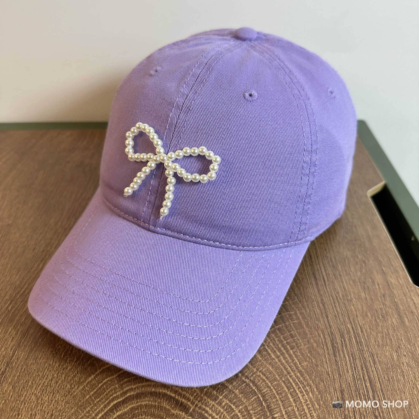 Pearl bow  baseball cap