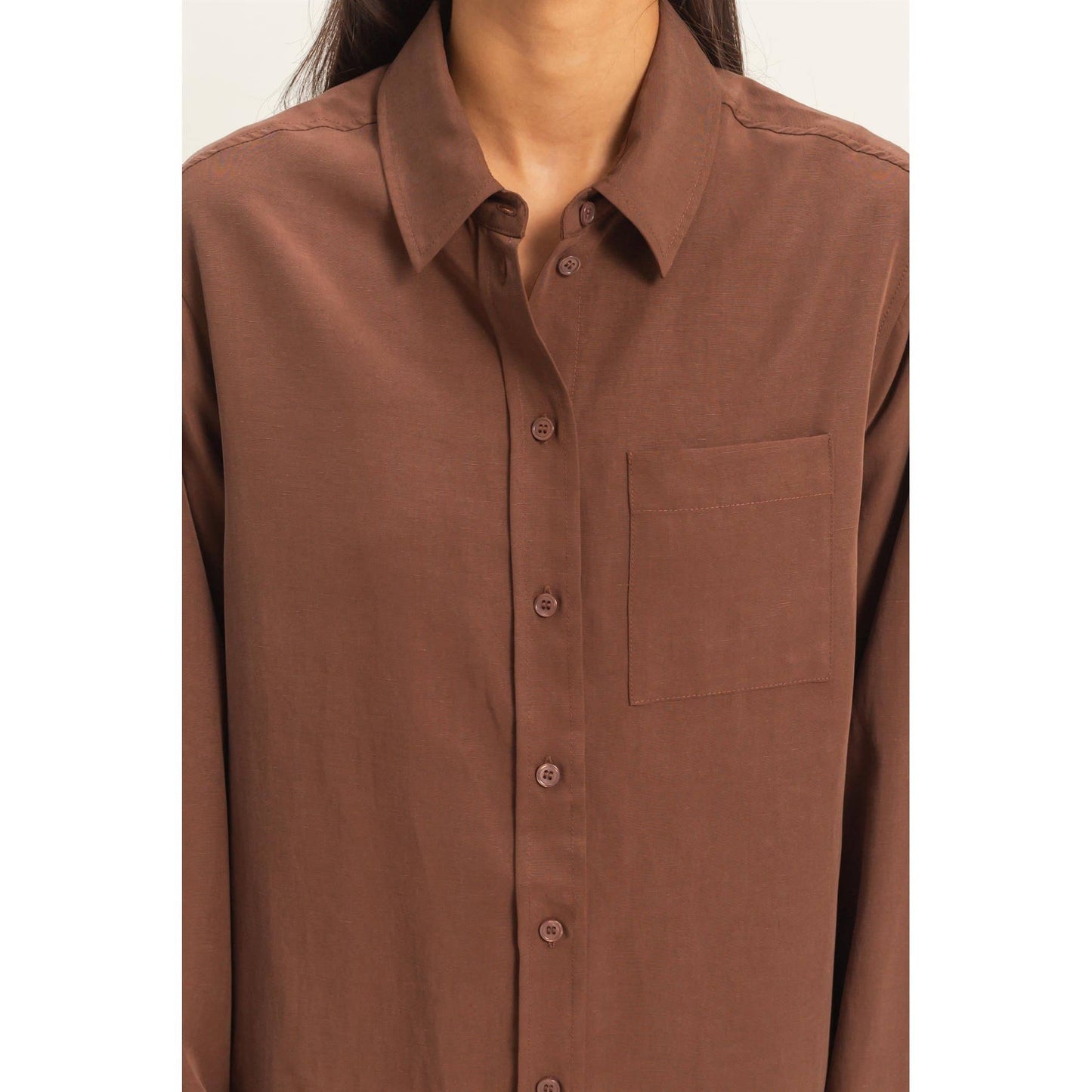 Linen Blend Button-Up Shirt