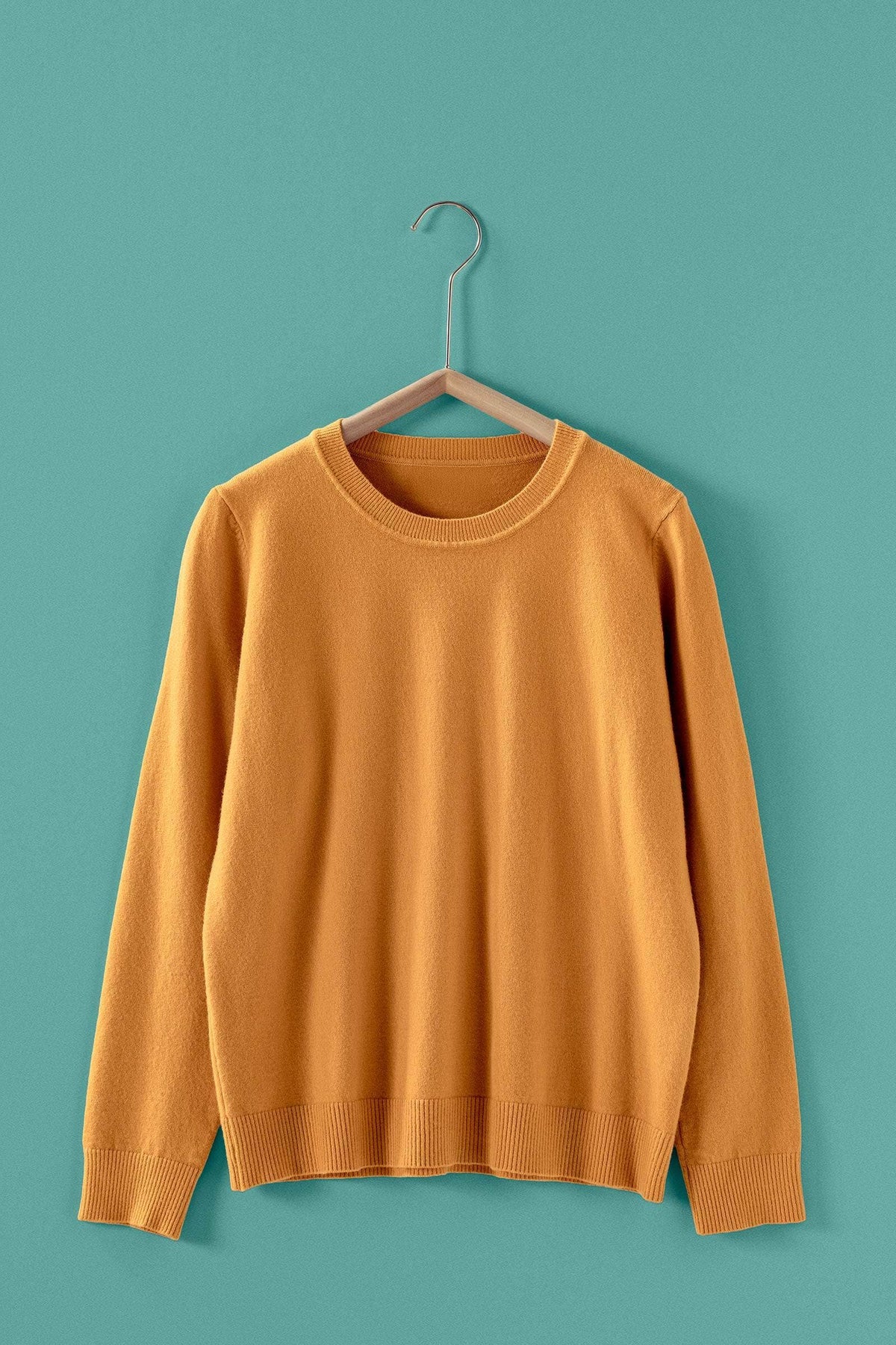 Soft Viscose Blend Crewneck Knit Pullover