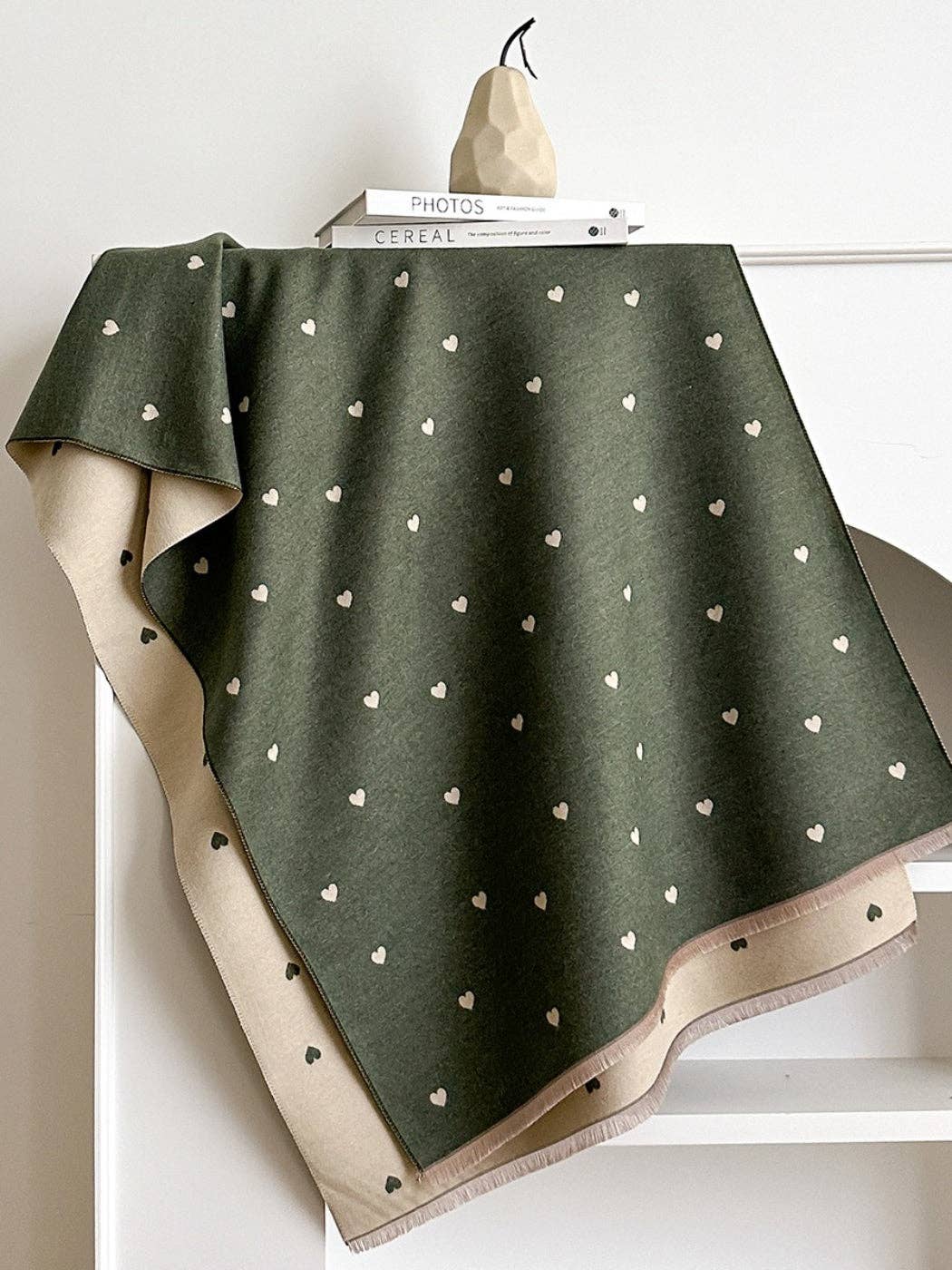 Reversible Heart Print Scarf & Wrap