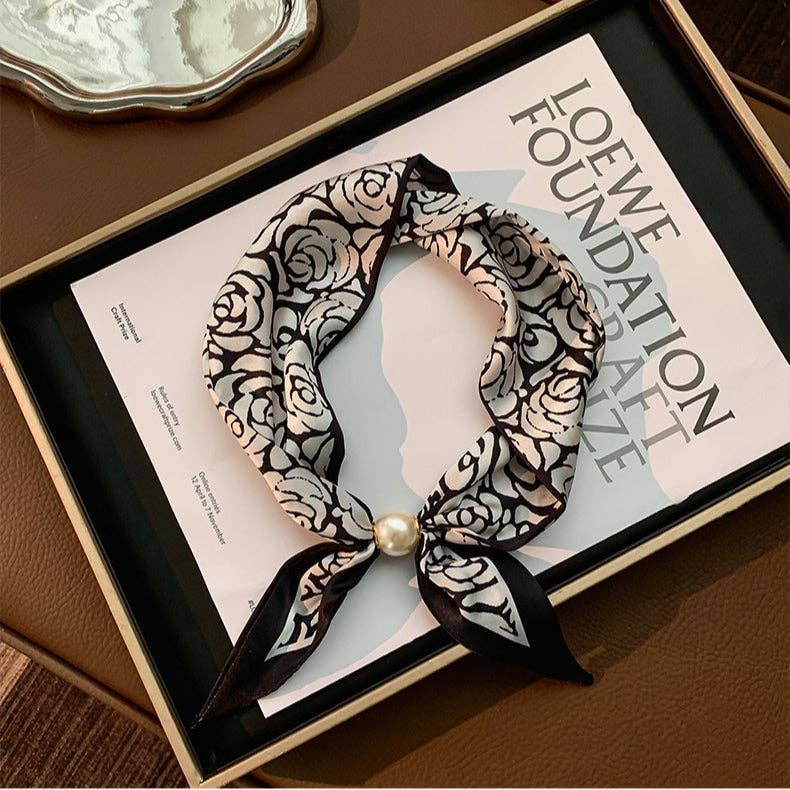 Long Scarf Pearl Magnetic Clasp Versatile Women