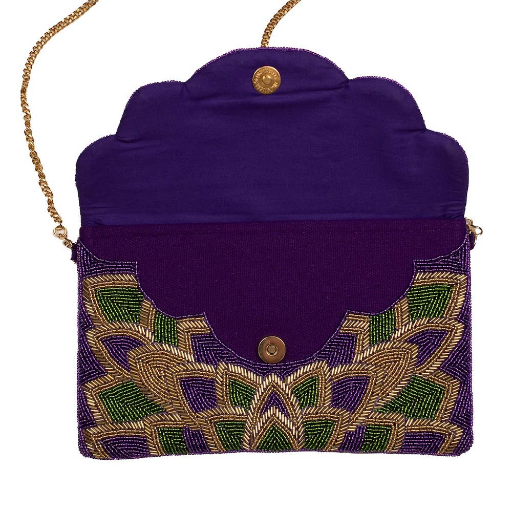 Mardi Gras Starburst Beaded Clutch