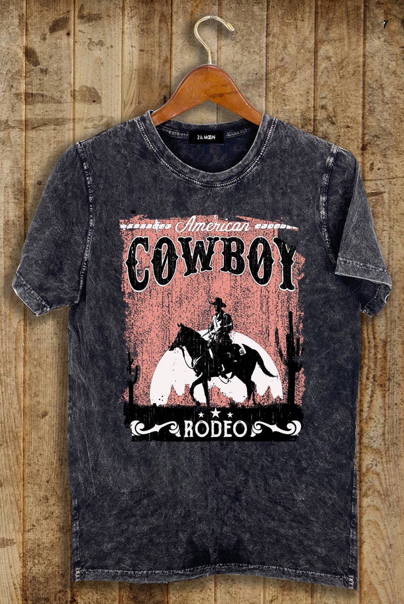 Mineral washed American Cowboy Graphic Tee