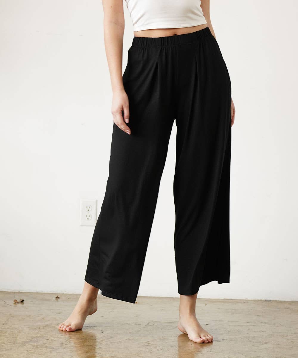 Bamboo wide pants ankle length