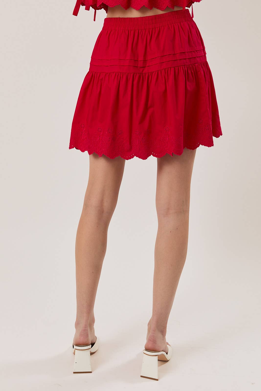 EYELET HEM MINI SKIRT