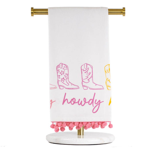 Howdy Cowgirl Pom Pom Hand Towel