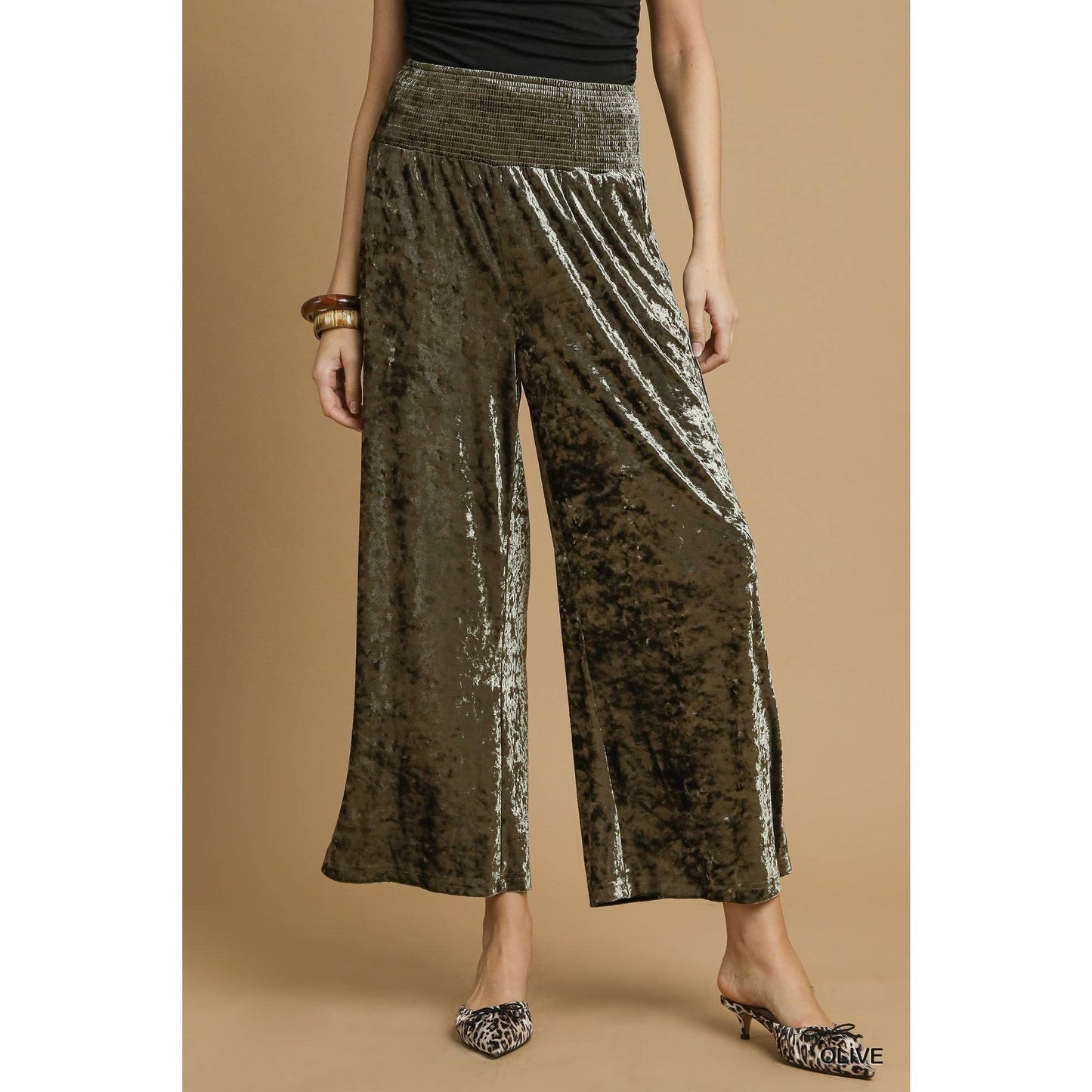 Velvet Wide Leg Pants
