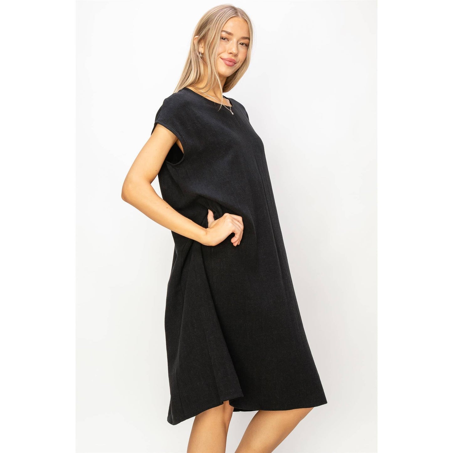 Linen Oversized Midi Dress