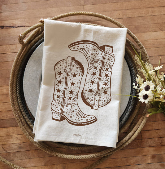 Cowboy Boots - Old Fashioned Tea Towel