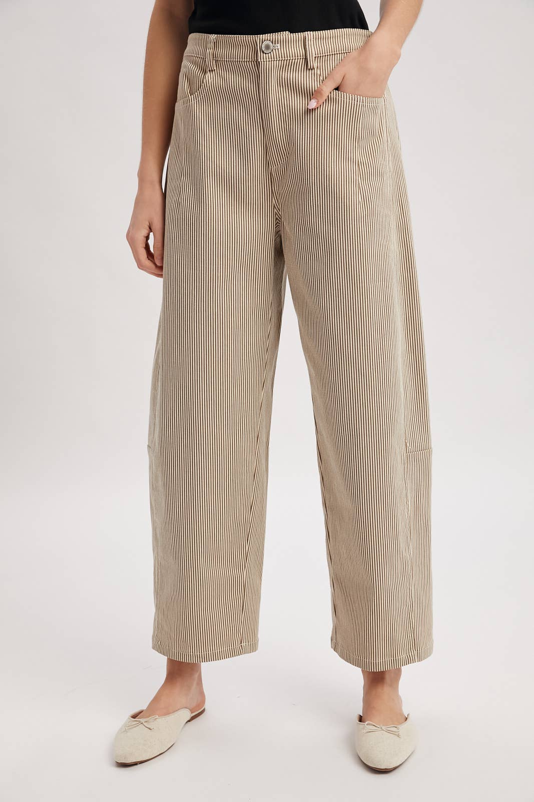 STRIPED COTTON PANTS