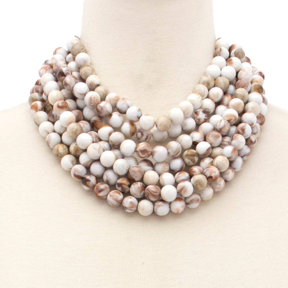 CHUNKY BEADED LAYERED MAGNETIC NECKLACE