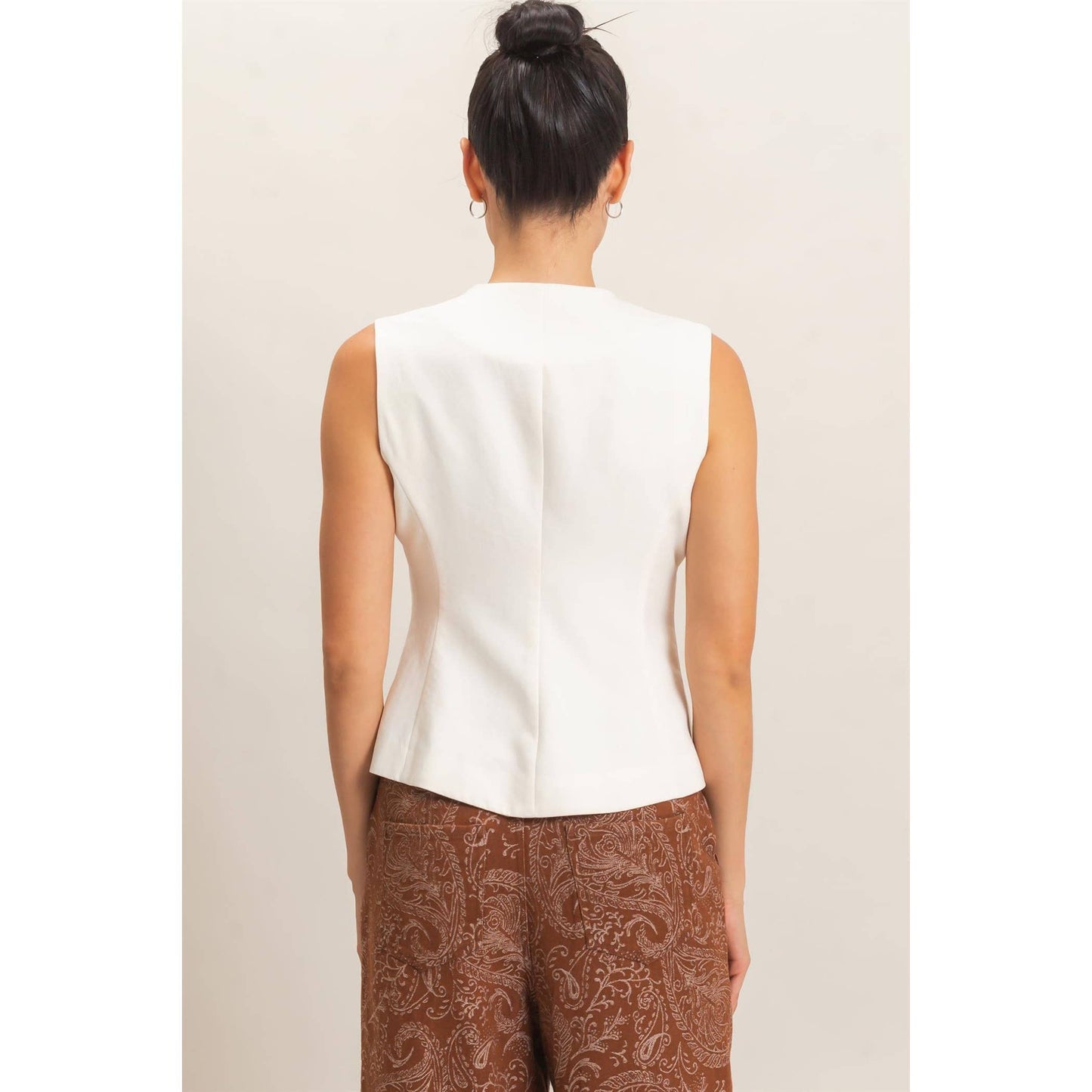 Buttoned Sleeveless Utility Vest