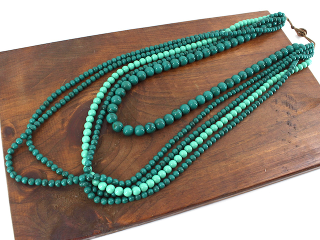 Multi Strand Beaded Polyresin Necklace