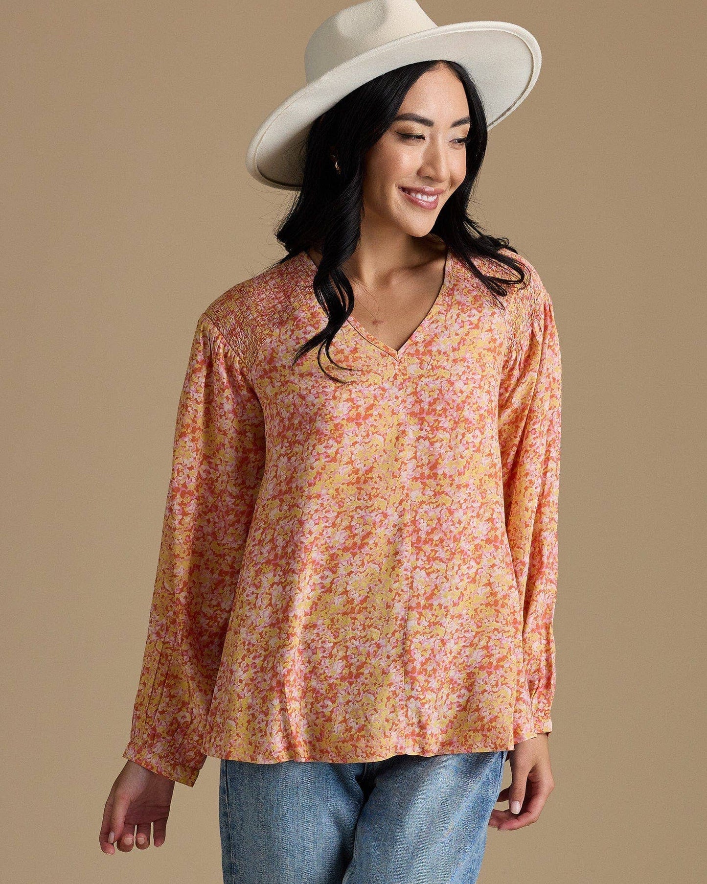 Sunkissed  Smocked Blouse