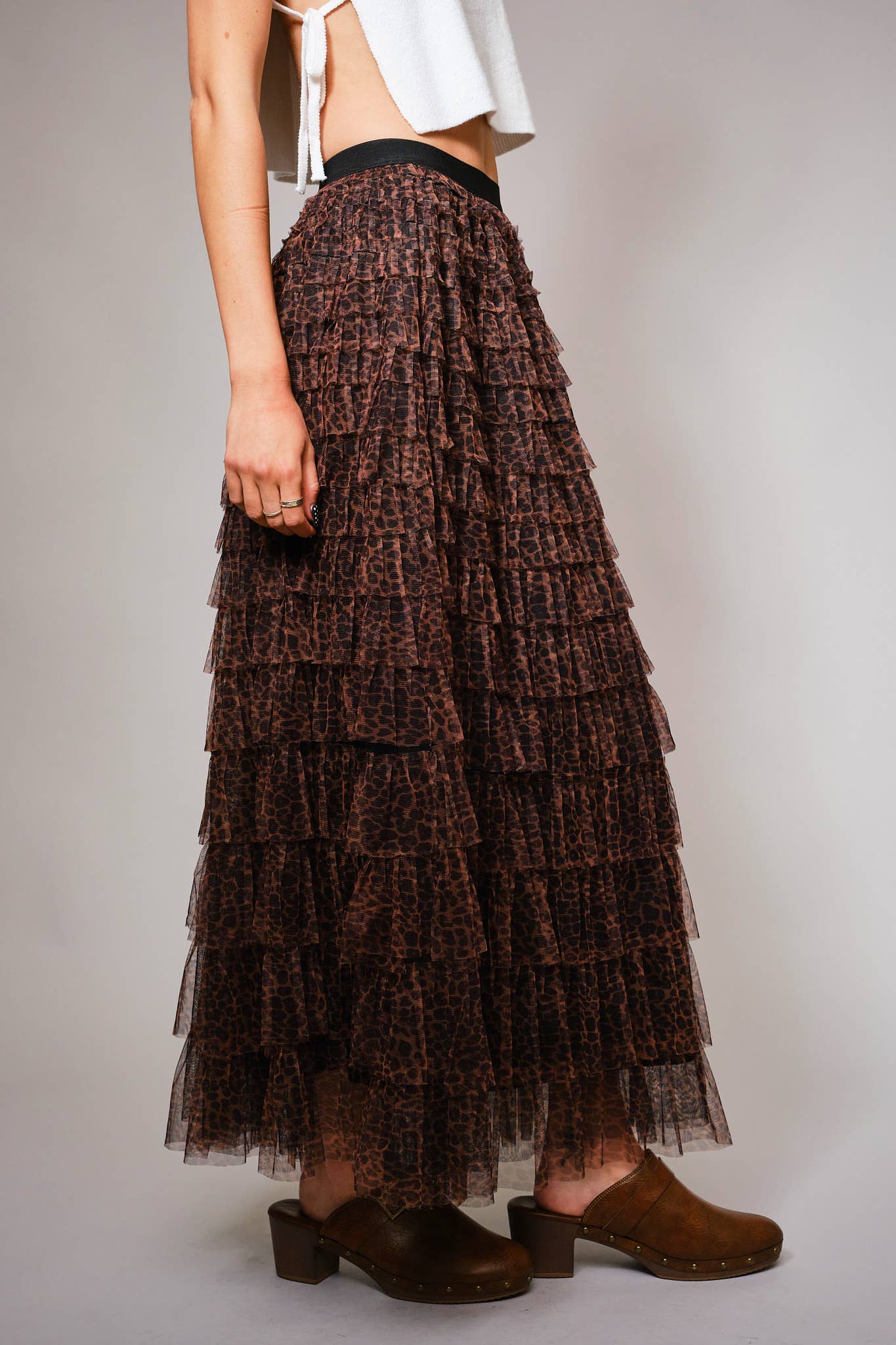 Waist Elastic Tiered Ruffle skirt