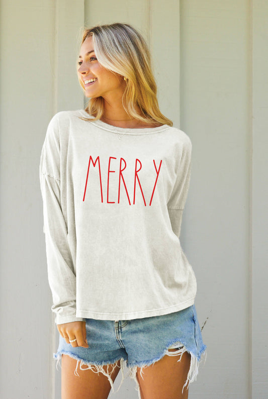 MERRY  Mineral Long Sleeve Graphic Tshirt