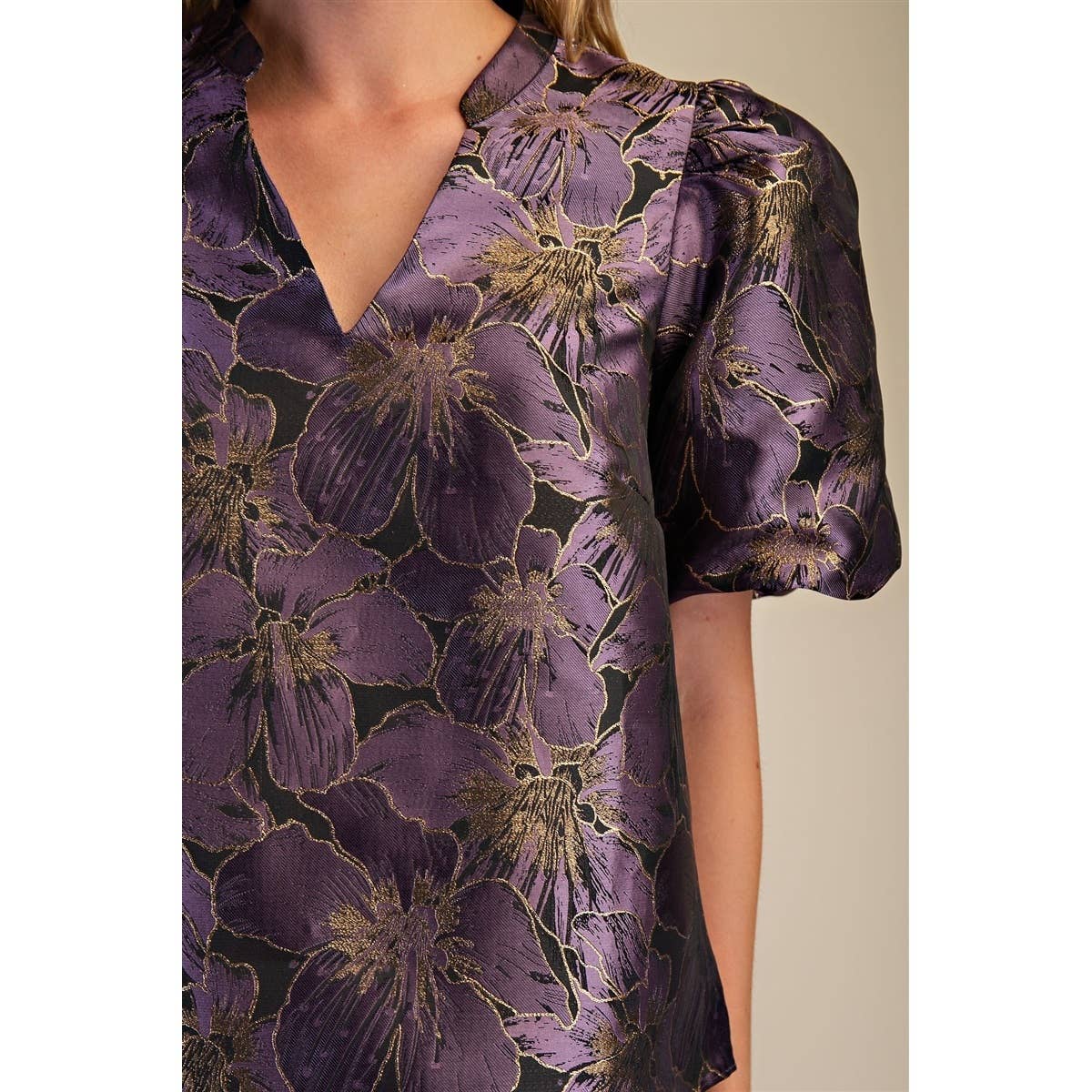 V-Neck Puff Sleeve Top