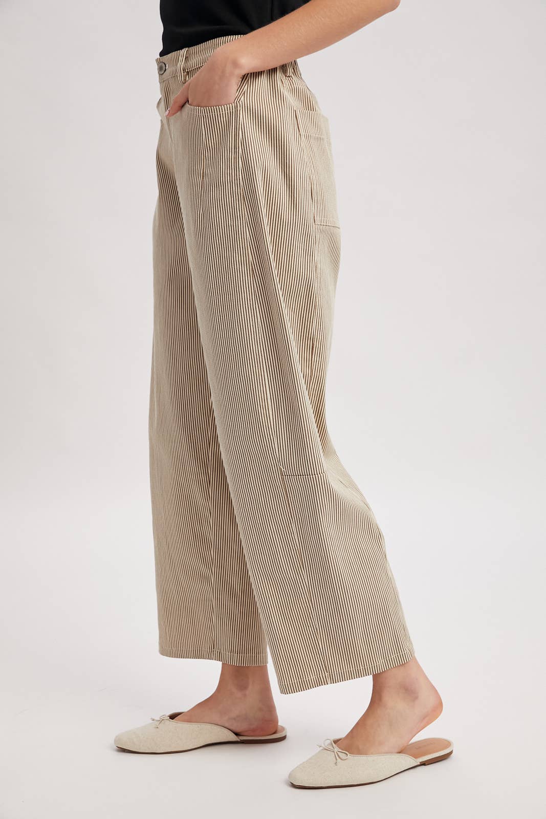 STRIPED COTTON PANTS