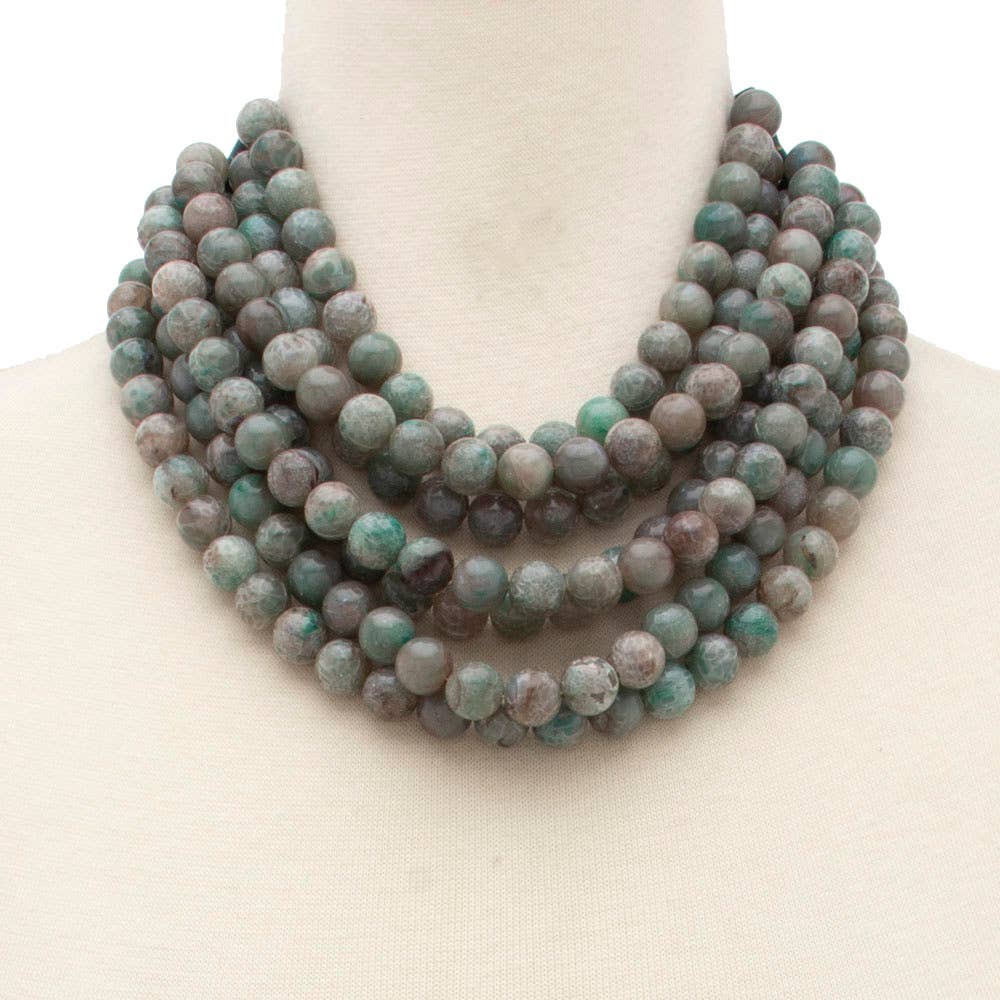 CHUNKY BEADED LAYERED MAGNETIC NECKLACE