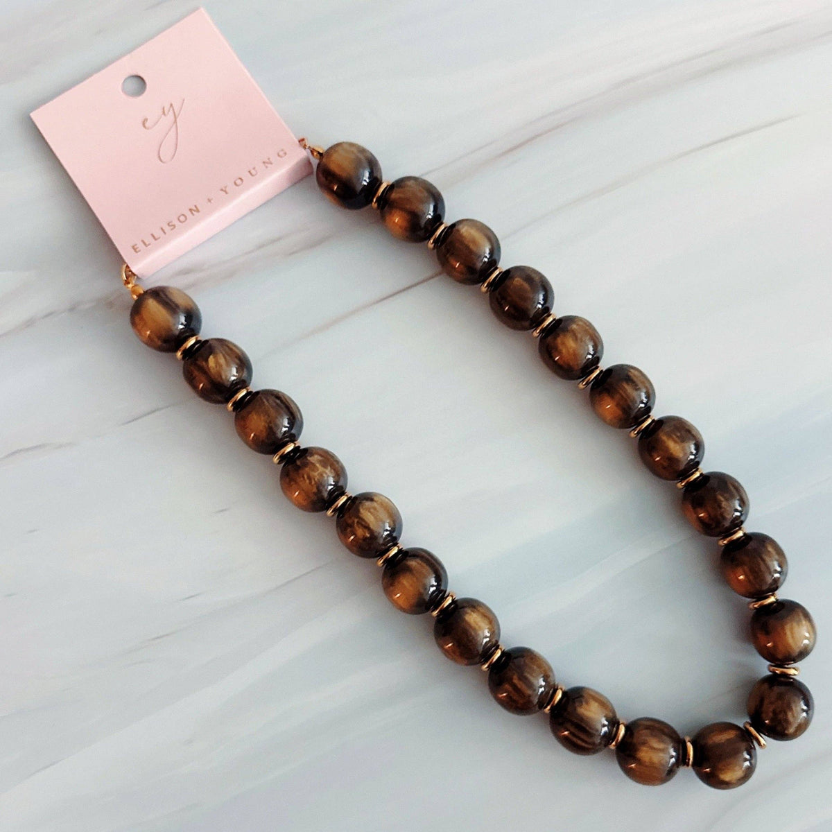 Bold Sphere Bead Necklace – Polished Statement Strand
