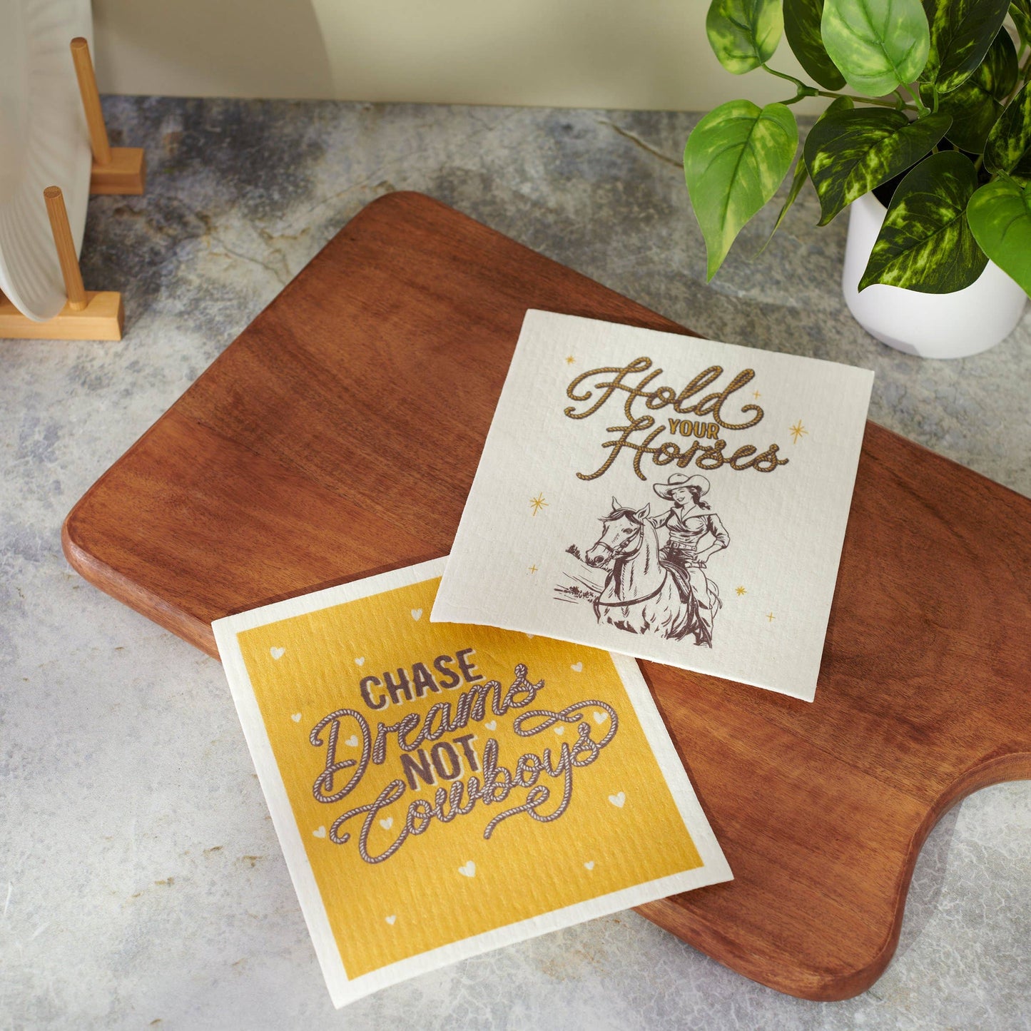 Dreams Not Cowboys Swedish Dishcloth Set