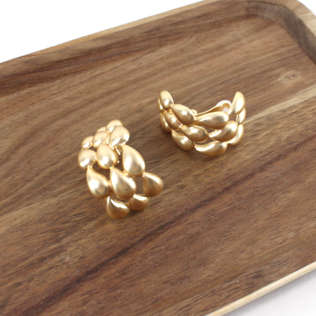 Teardrop Clip Statement Earrings