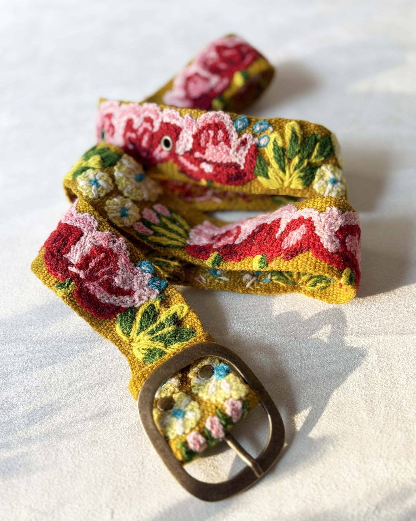 Giverny Embroidered Wool Belt