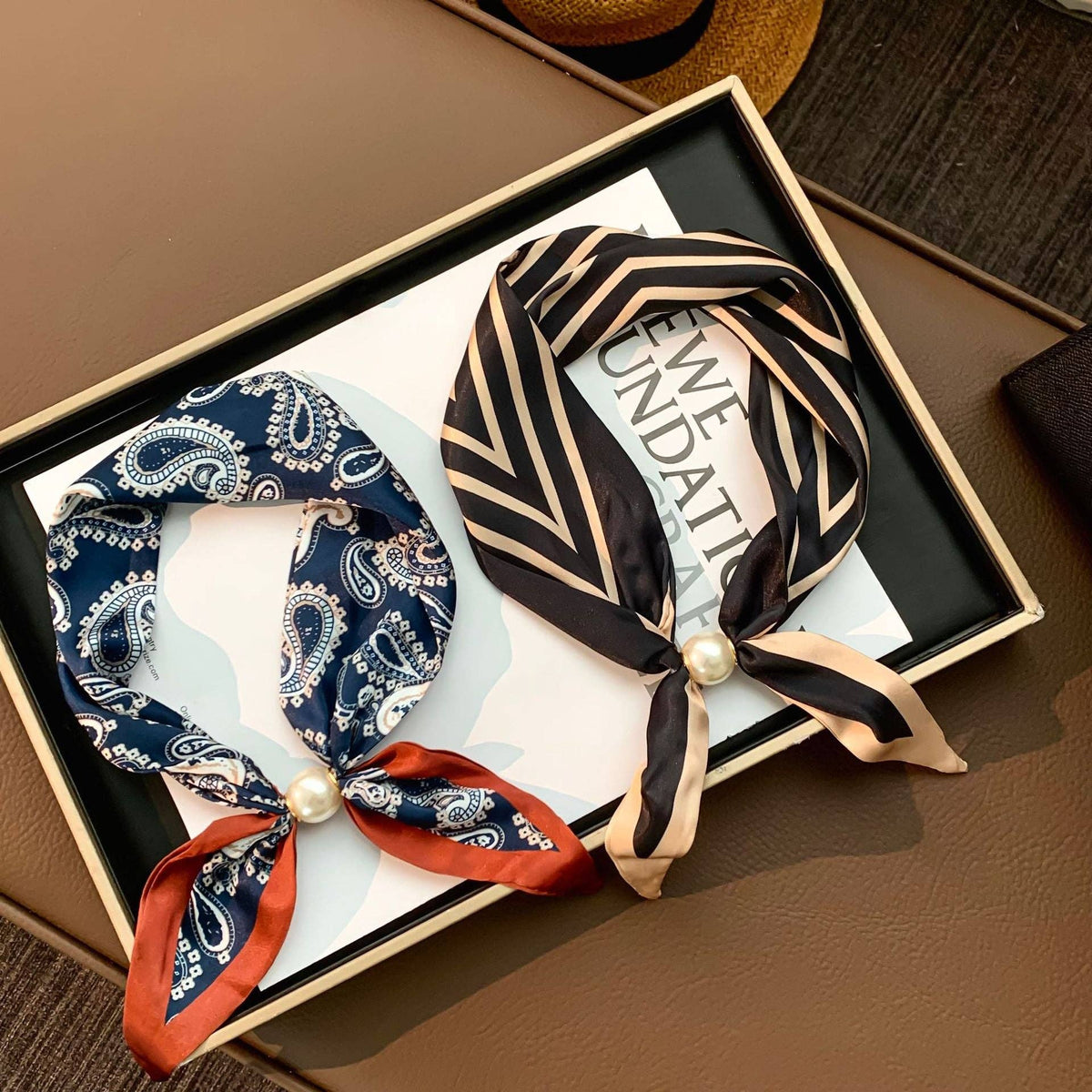 Long Scarf Pearl Magnetic Clasp Versatile Women
