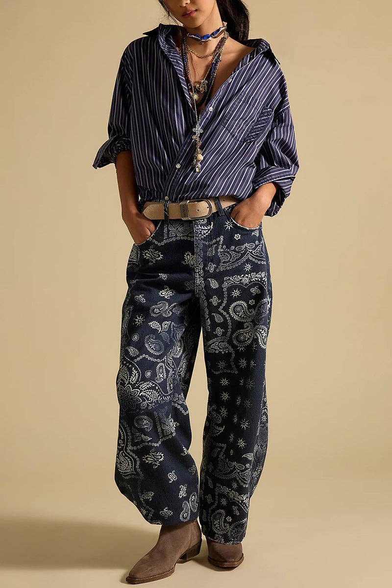Paisley Barrel Pants