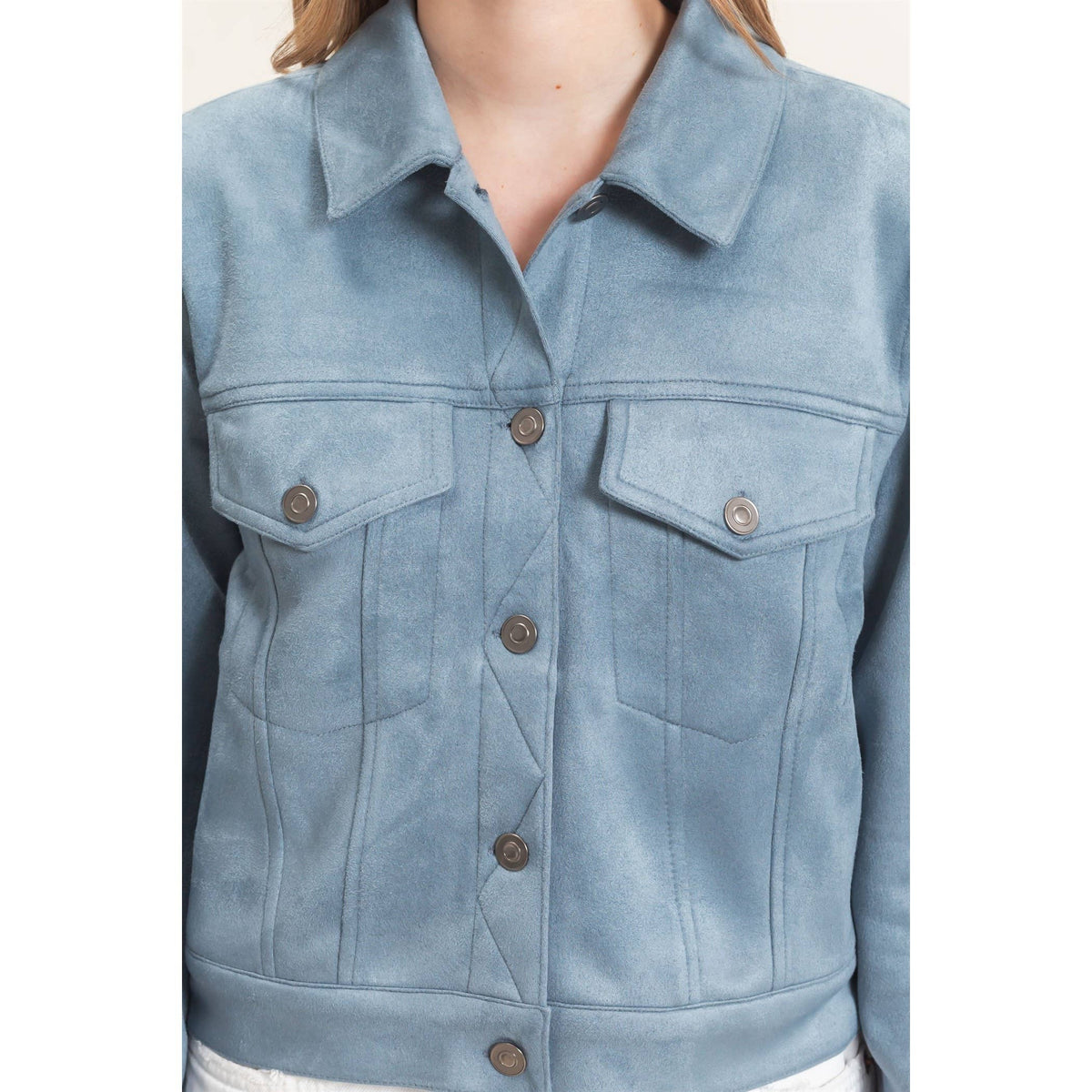 Button-Up Suede Jacket