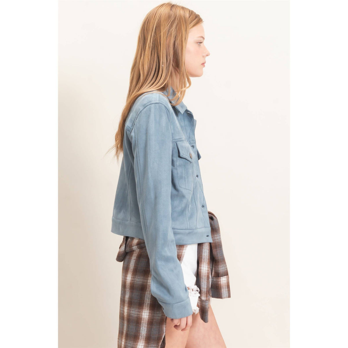 Button-Up Suede Jacket