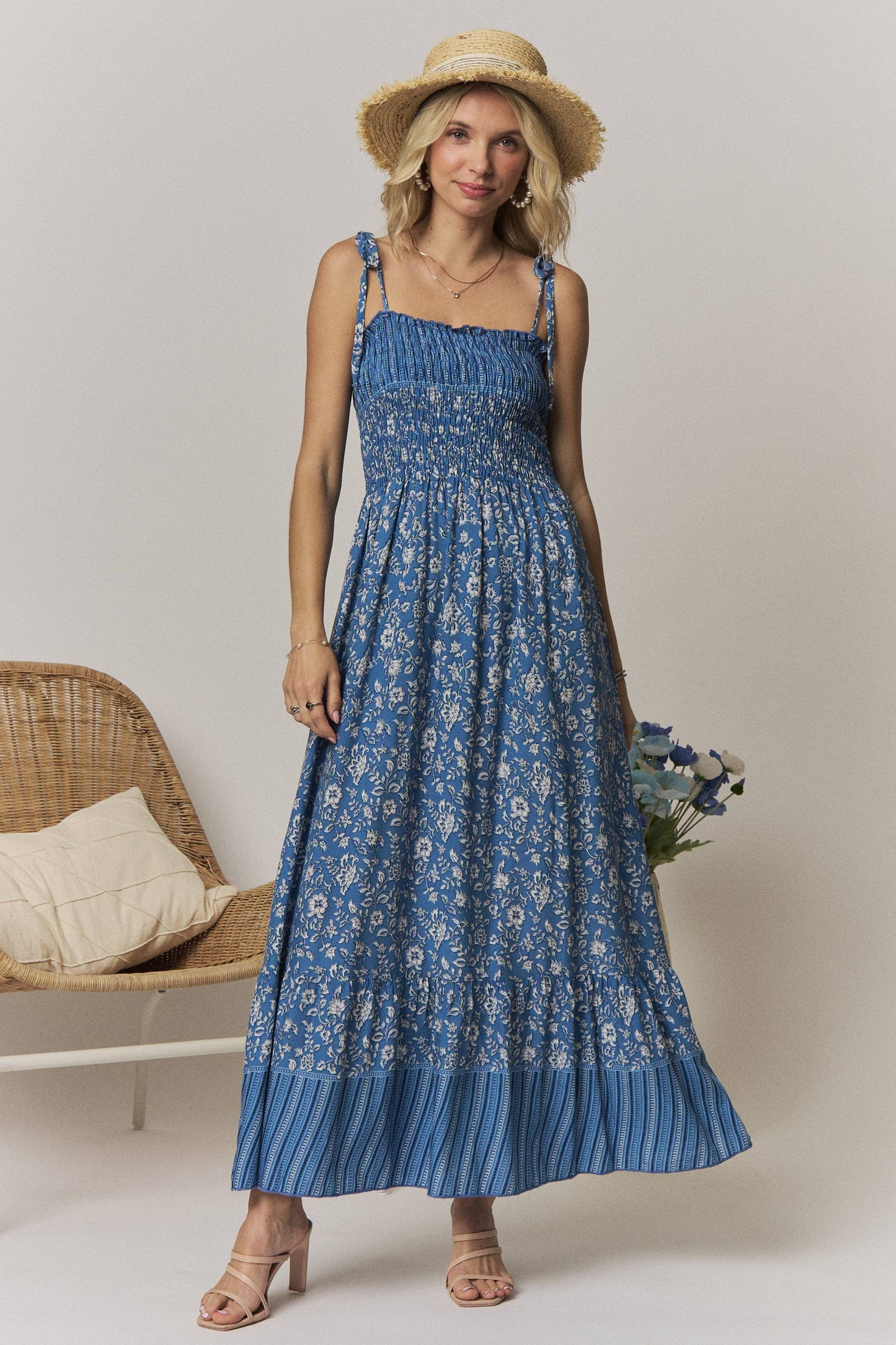 SMOCK TOP FLORAL DRESS