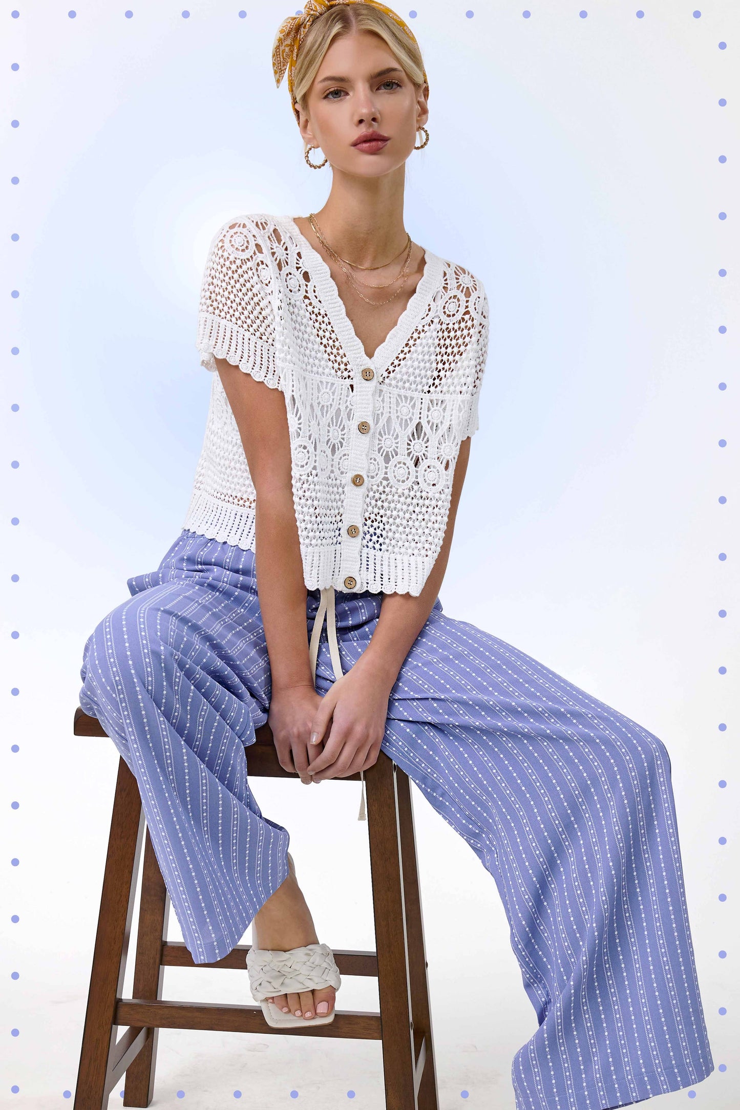Patterned Design Relaxed Fit Pants With Pockets