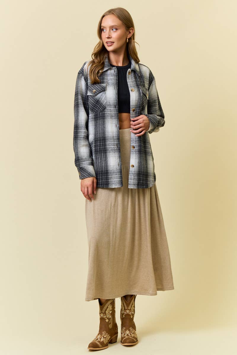 KNIT MIDI SKIRT