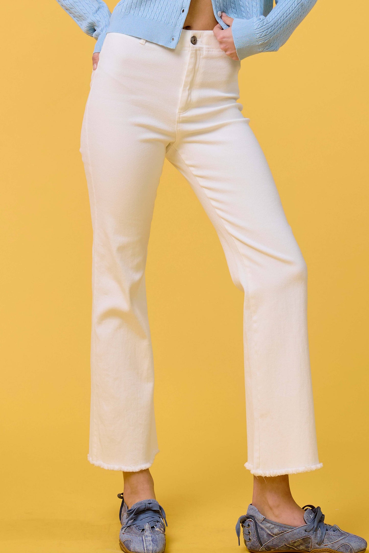 Soft Washed Stretchy High Waisted Flare Pants