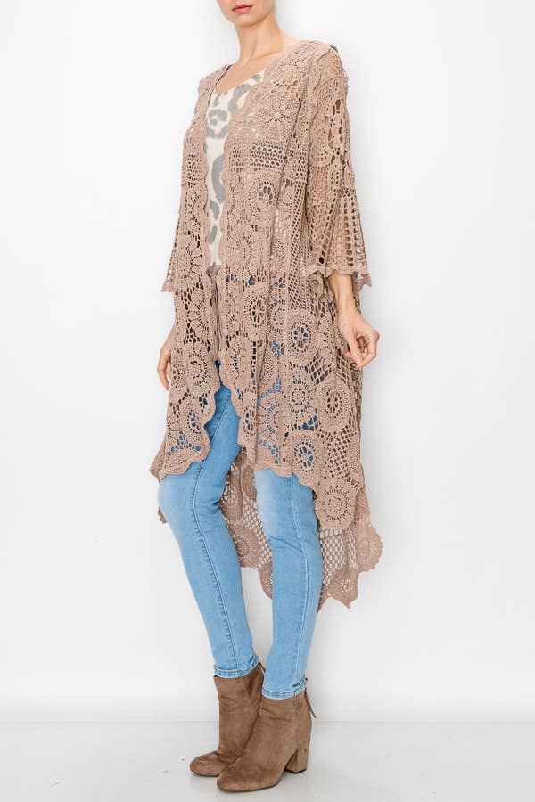 High-low Crochet Cardigan