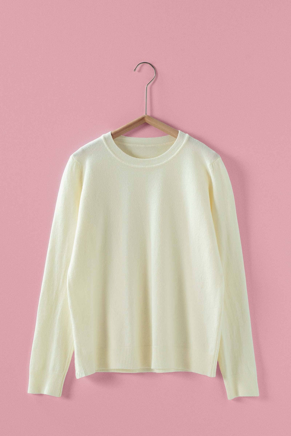 Soft Viscose Blend Crewneck Knit Pullover