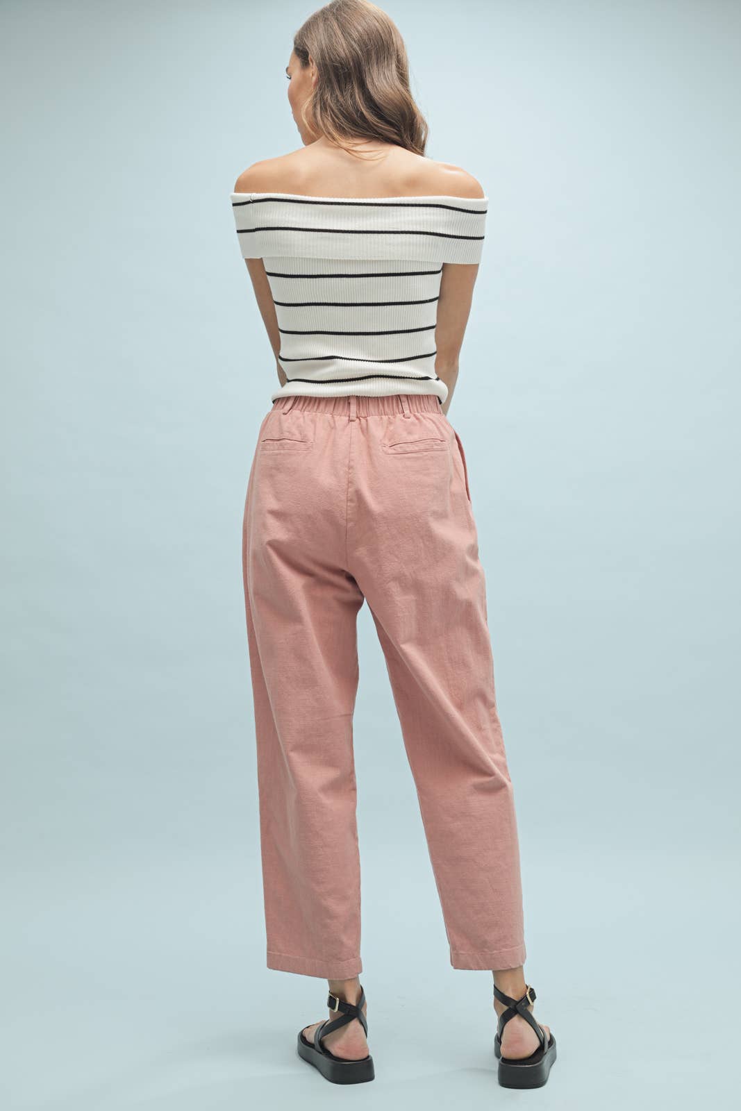 COTTON PLEATED PANTS