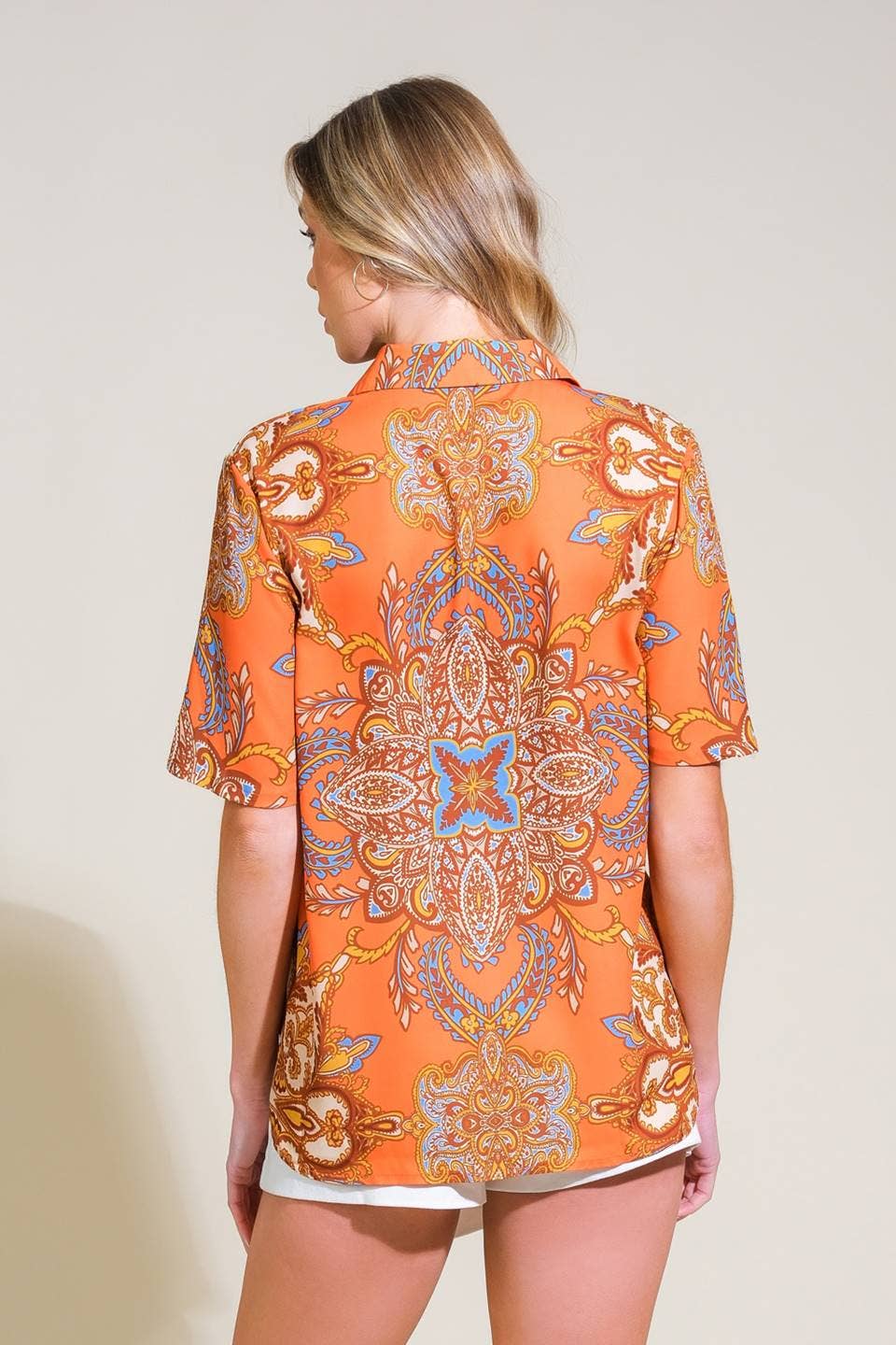 A printed woven top