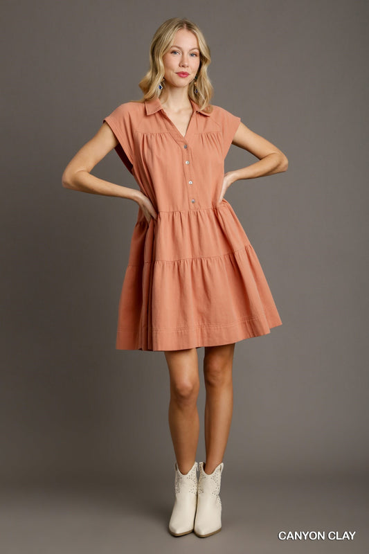 A Line Tiered Short Dress