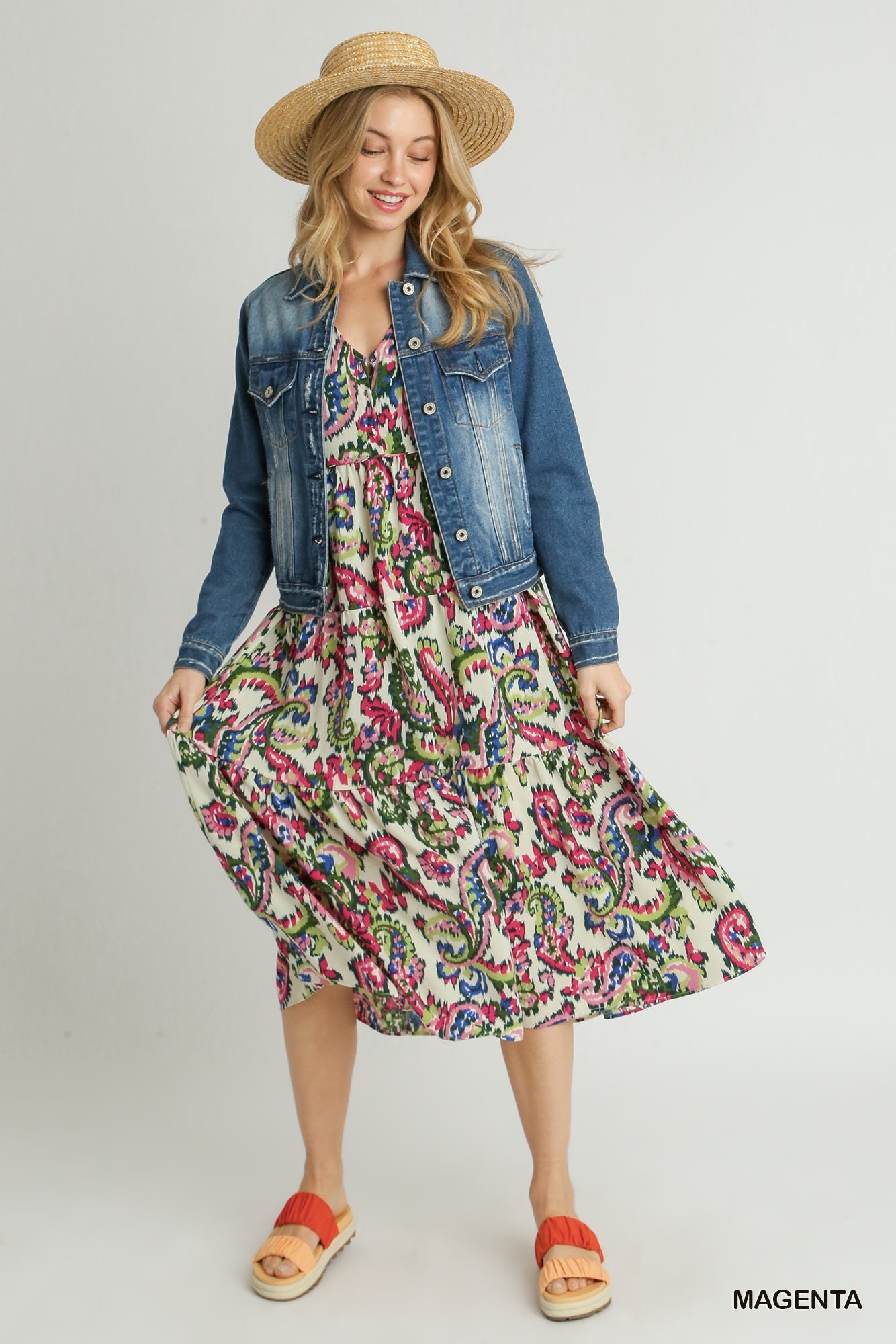 Paisley Tiered Midi Dress