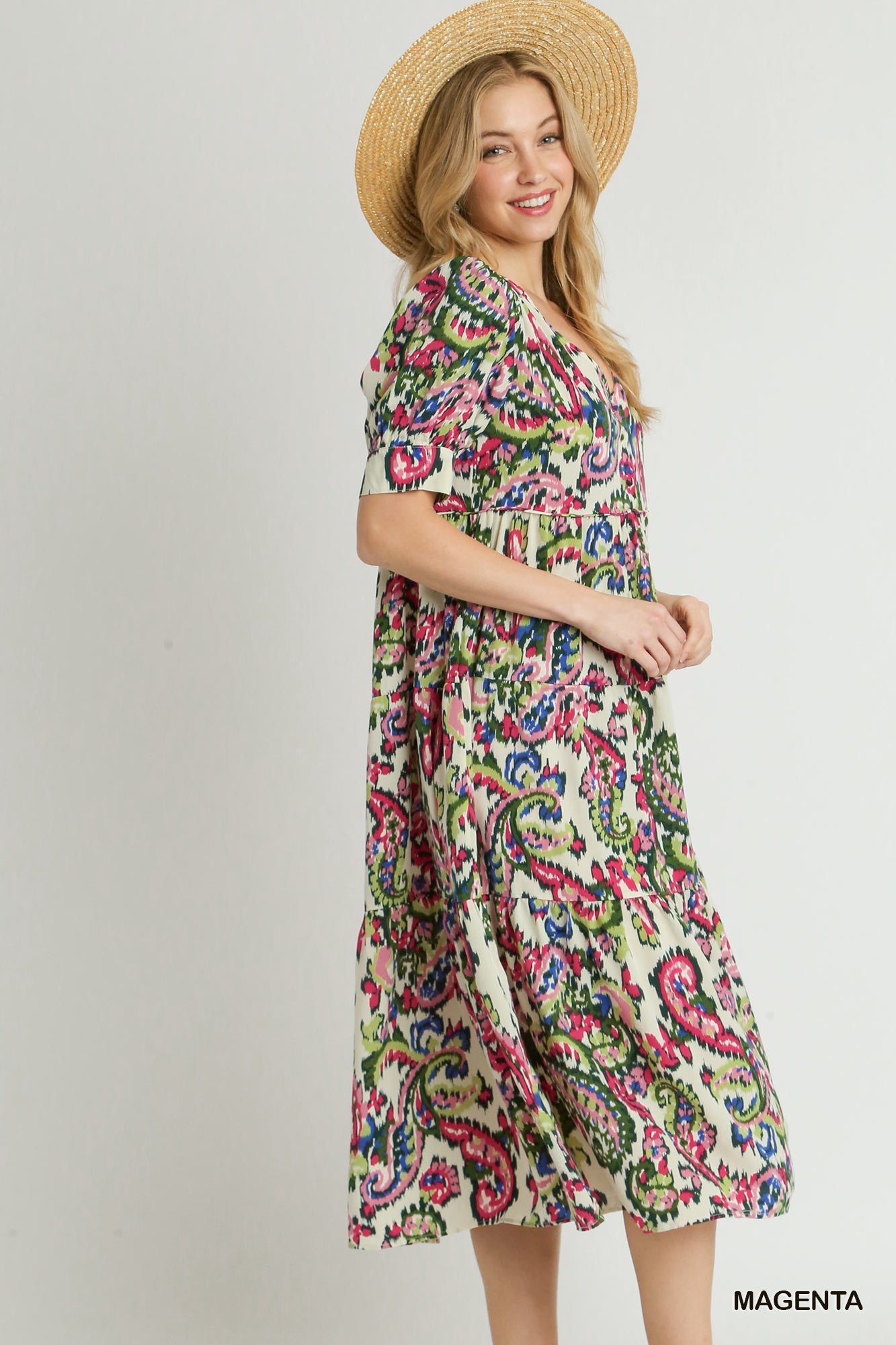 Paisley Tiered Midi Dress